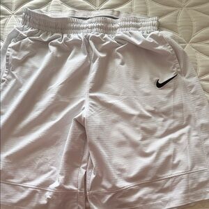 Nike Men's White and Black Athletic Shorts